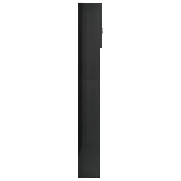 vidaXL Ντουλάπι Πλυντηρίου Γυαλιστερό Μαύρο 64 x 25,5 x 190 εκ.