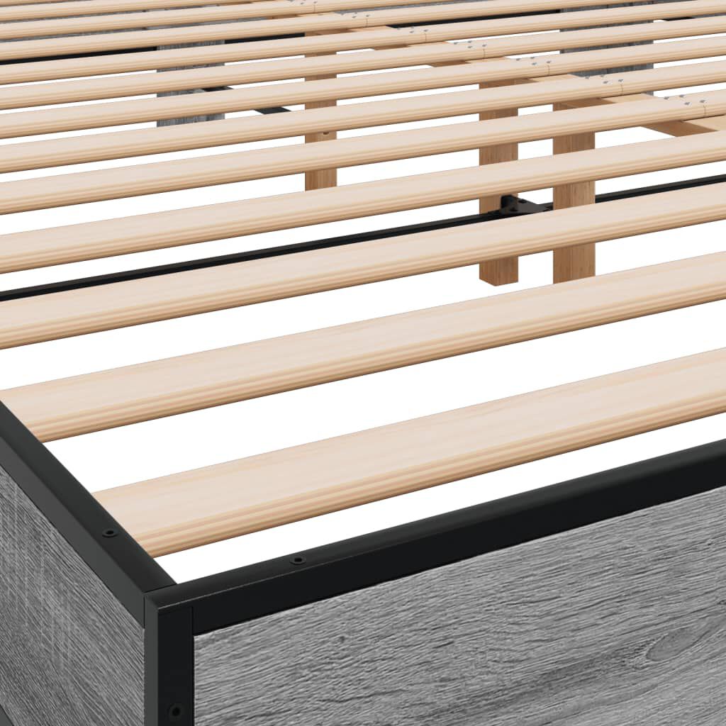 vidaXL Πλαίσιο Κρεβατιού Γκρι Sonoma 160x200 εκ. Επεξ. Ξύλο & Μέταλλο