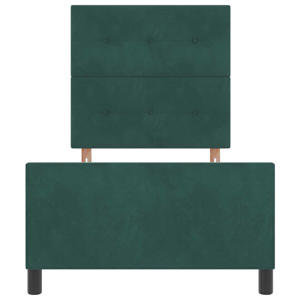 vidaXL Σκελετός Κρεβατιού Σκούρο πράσινο 90 x 190 cm Βελούδο