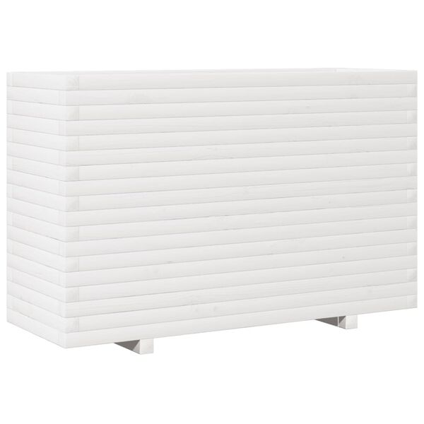 vidaXL Ζαρντινιέρα Κήπου Λευκή 110x40x72 εκ. από Μασίφ Ξύλο Πεύκου