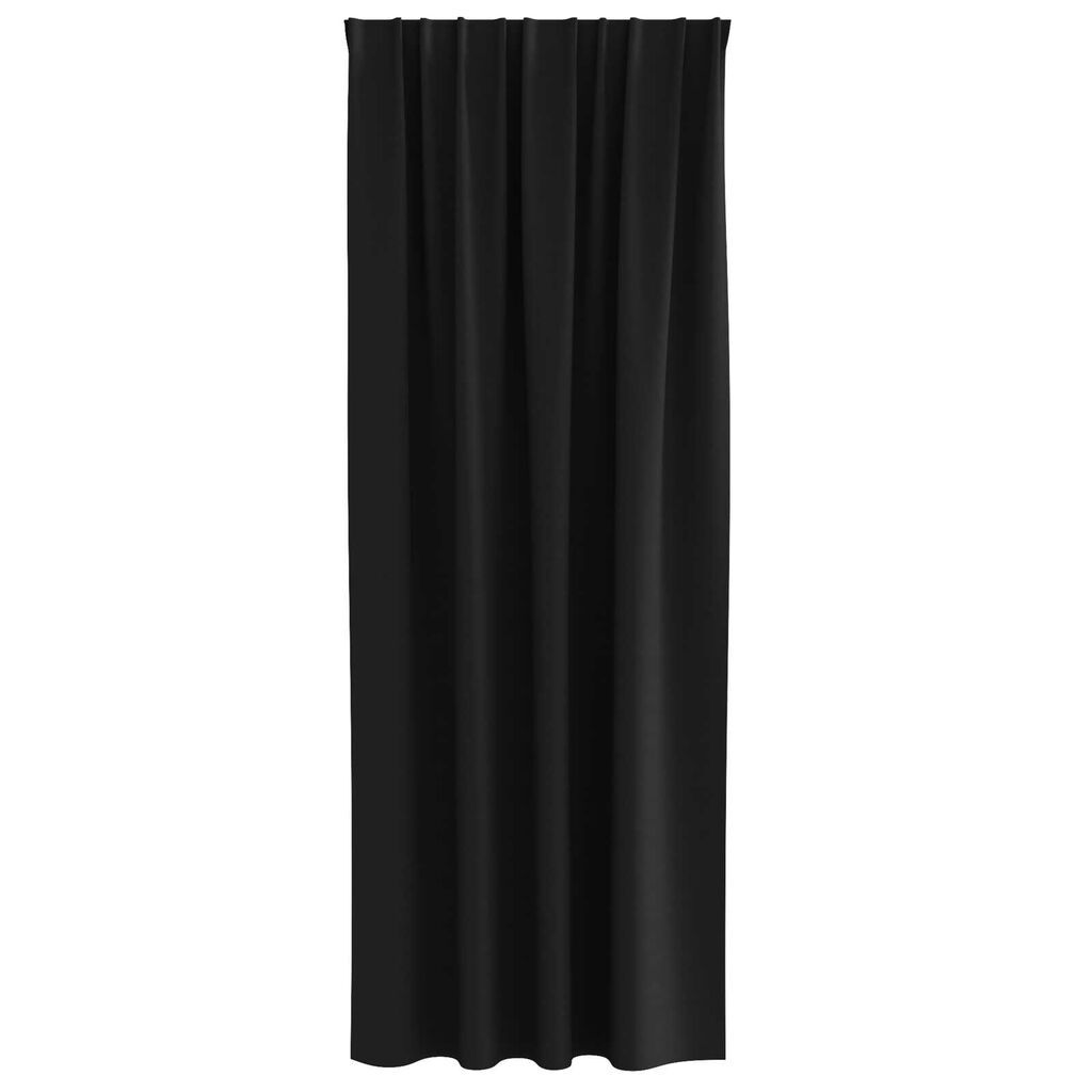vidaXL Κουρτίνες με κουρτίνες 2 pcs Μαύρο 260 x 140 εκ. Πολυεστέρας