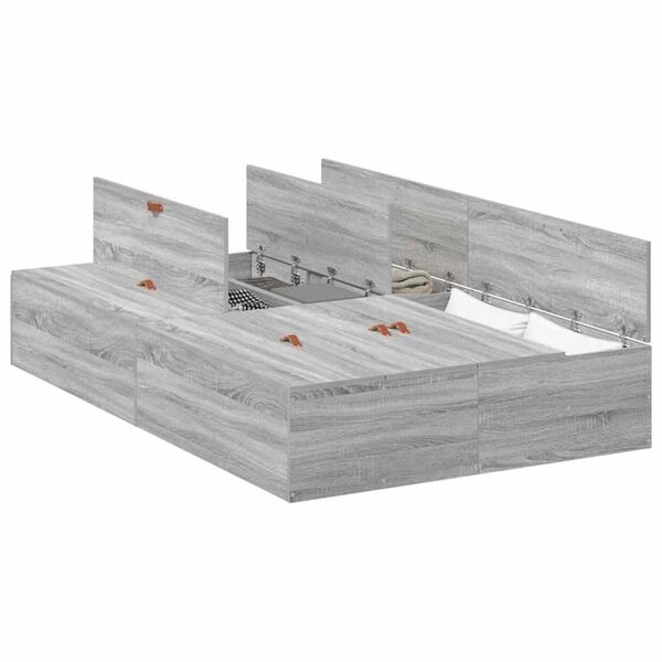 vidaXL Σκελετός Κρεβατιού Γκρι sonoma 190 x 120 x 31.5 εκ.