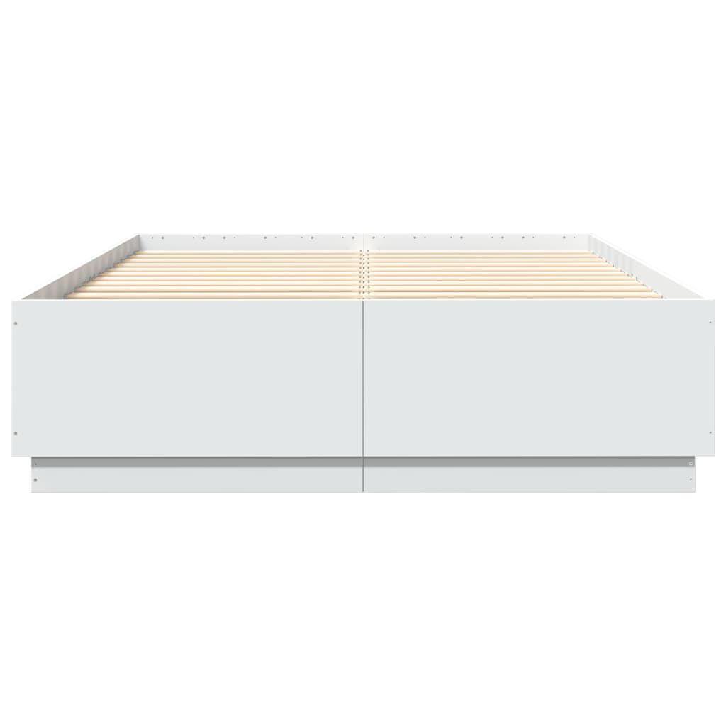 vidaXL Πλαίσιο Κρεβατιού Λευκό 160x200 εκ. Επεξεργασμένο Ξύλο