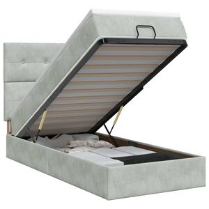 vidaXL &Kappa;&rho;&epsilon;&beta;ά&tau;&iota; Ottoman &mu;&epsilon; &sigma;&tau;&rho;ώ&mu;&alpha; &Alpha;&nu;&omicron;&iota;&chi;&tau;ό &gamma;&kappa;&rho;&iota; 80 x 200 cm &Beta;&epsilon;&lambda;&omicron;ύ&delta;&omicron;