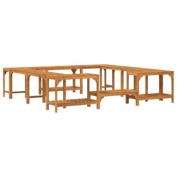 vidaXL Τετράγωνη Στεγασμένη Εξωτερική Θερμή Μπανιέρα Καφέ 230 x 230 εκ