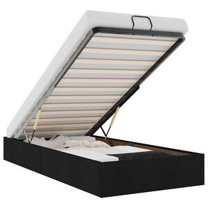 vidaXL Οθωμανικό πλαίσιο κρεβατιού χωρίς στρώμα Μαύρο 90x190 cm Ύφασμα