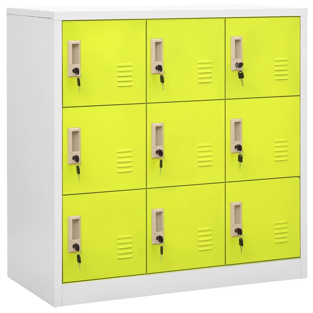 vidaXL Φοριαμοί 2 τεμ. Ανοιχτό Γκρι/Πράσινο 90x45x92,5 εκ. Ατσάλινοι