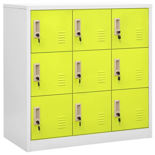 vidaXL Φοριαμοί 2 τεμ. Ανοιχτό Γκρι/Πράσινο 90x45x92,5 εκ. Ατσάλινοι