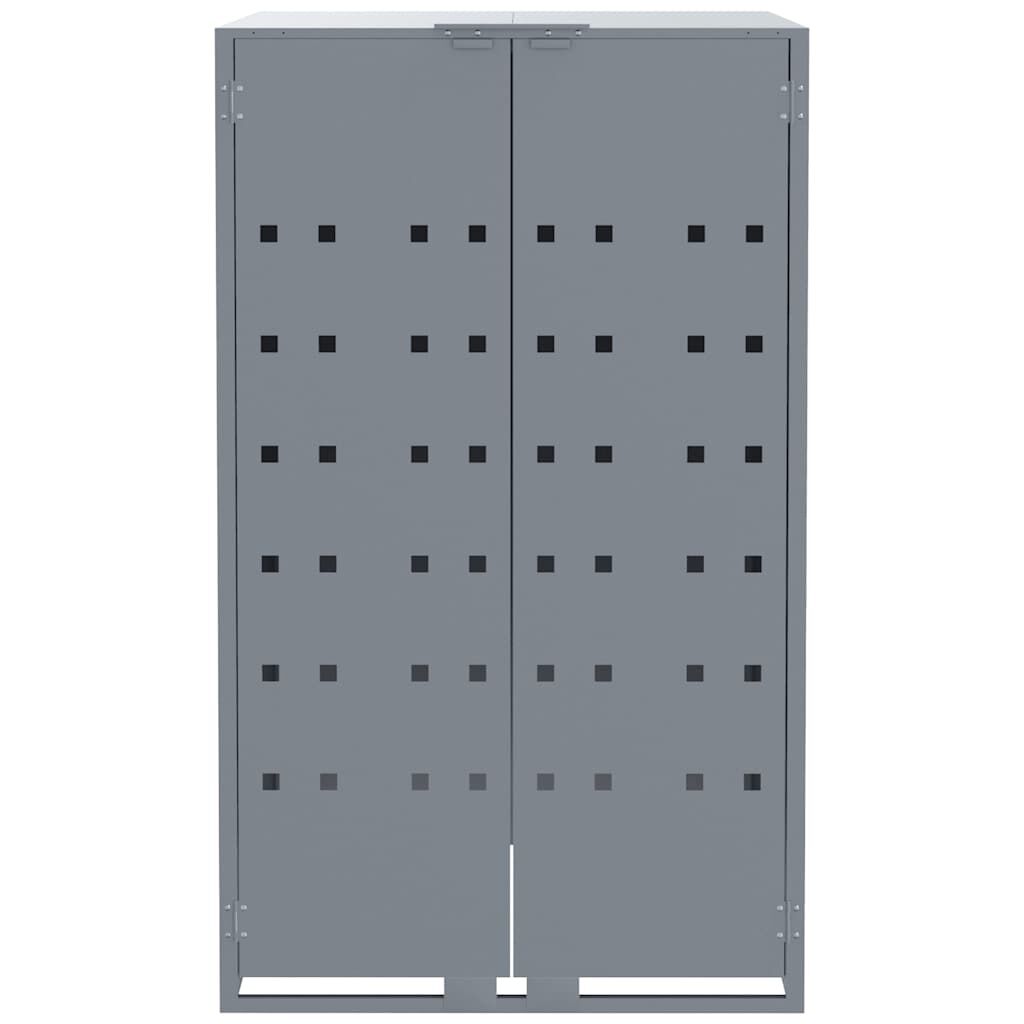 vidaXL Πλαίσιο Κάδων Απορριμμάτων 5 Κάδοι Γκρι 345x79x117 εκ. Ατσάλι