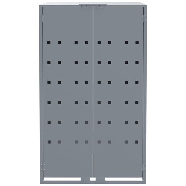 vidaXL Πλαίσιο Κάδων Απορριμμάτων 5 Κάδοι Γκρι 345x79x117 εκ. Ατσάλι