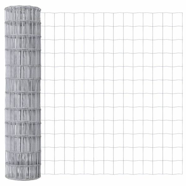 vidaXL Φράχτης Εuro Ασημί 1.2 x 10 m Χάλυβας με θερμή επιμετάλλωση