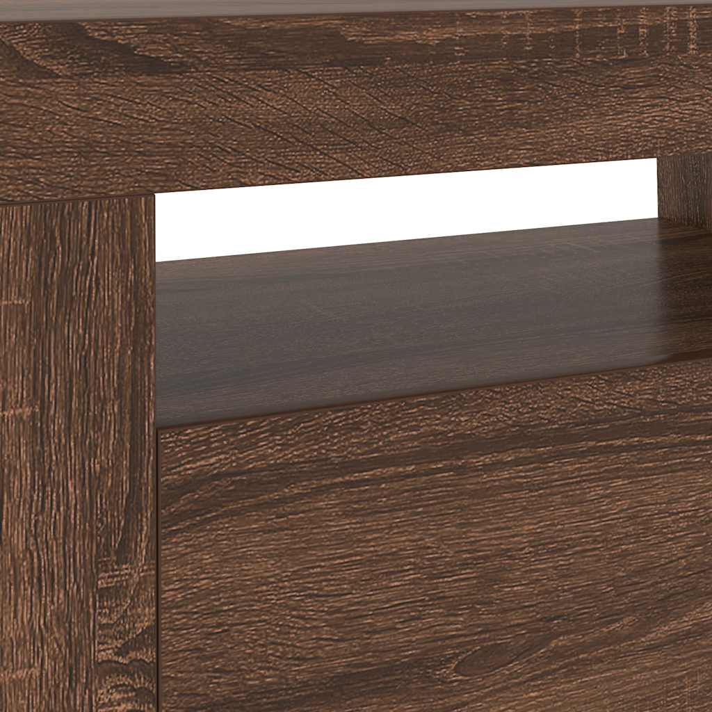 vidaXL Έπιπλο Τηλεόρασης με LED Καφέ Δρυς 120x35x40 εκ.