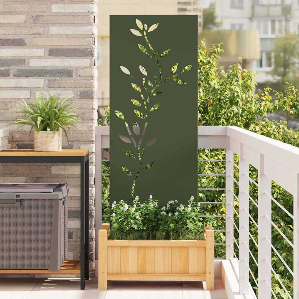 vidaXL Διακοσμητική Πλάκα Κήπου Λαδί 50 x 140 cm Κρύα έλαση από χάλυβα