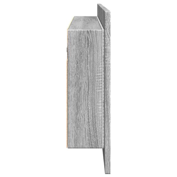 vidaXL Ντουλάπι Μπάνιου με Καθρέφτη / LED Γκρι Sonoma 100x12x45 εκ.