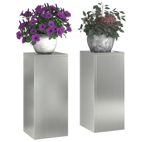 vidaXL Στήριξη φυτών 2 pcs Ασημί 24 x 24 x 55 εκ.