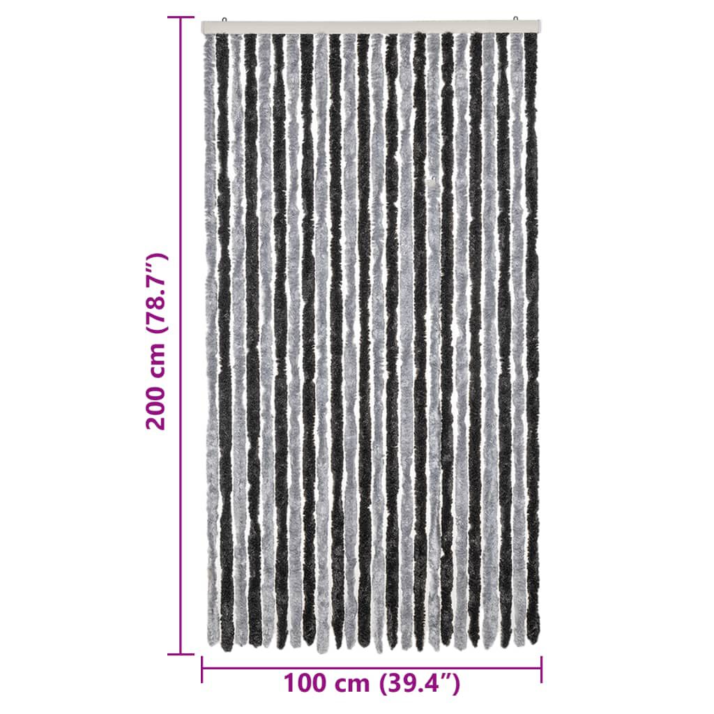 vidaXL Σήτα Εντόμων Γκρι & Μαύρη 100 x 200 εκ. από Σενίλ