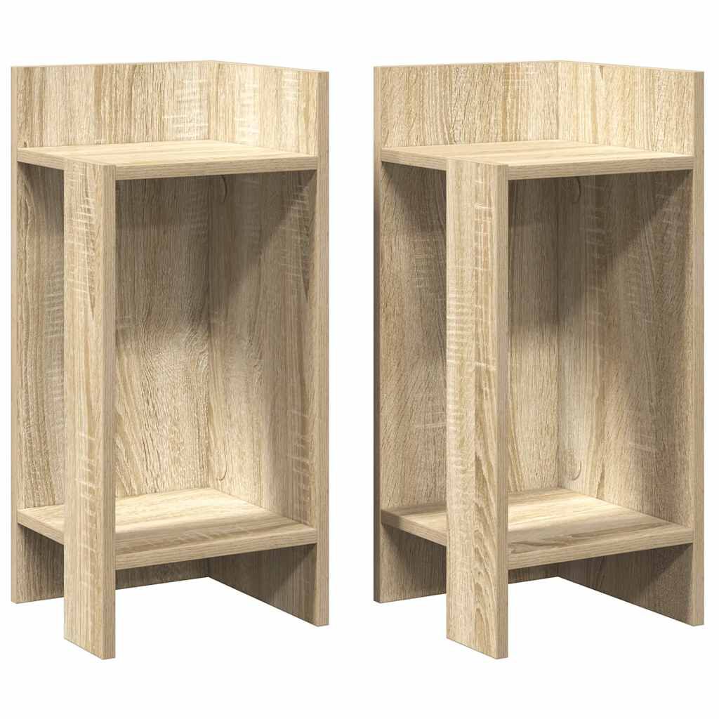 vidaXL Τραπεζάκια 2 τεμ. με ράφι Sonoma Δρυς 25,5x27x60 εκ.