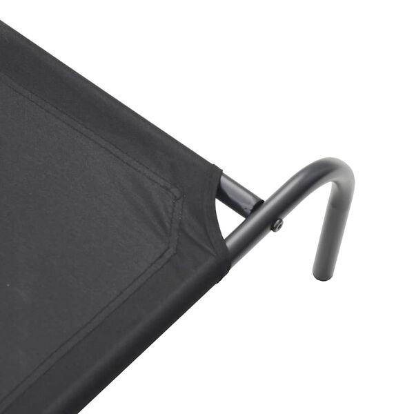 vidaXL Ανυψωμένο κρεβάτι σκύλου μαύρο 110x65x20 cm ύφασμα Οξφόρδης