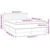 vidaXL &Kappa;&rho;&epsilon;&beta;ά&tau;&iota; Boxspring &mu;&epsilon; &Sigma;&tau;&rho;ώ&mu;&alpha; & LED &Rho;&omicron;&zeta; 140x190 &epsilon;&kappa;. &Beta;&epsilon;&lambda;&omicron;ύ&delta;&iota;&nu;&omicron;