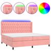 vidaXL &Kappa;&rho;&epsilon;&beta;ά&tau;&iota; Boxspring &mu;&epsilon; &Sigma;&tau;&rho;ώ&mu;&alpha; & LED &Rho;&omicron;&zeta; 160x200 &epsilon;&kappa;. &Beta;&epsilon;&lambda;&omicron;ύ&delta;&iota;&nu;&omicron;