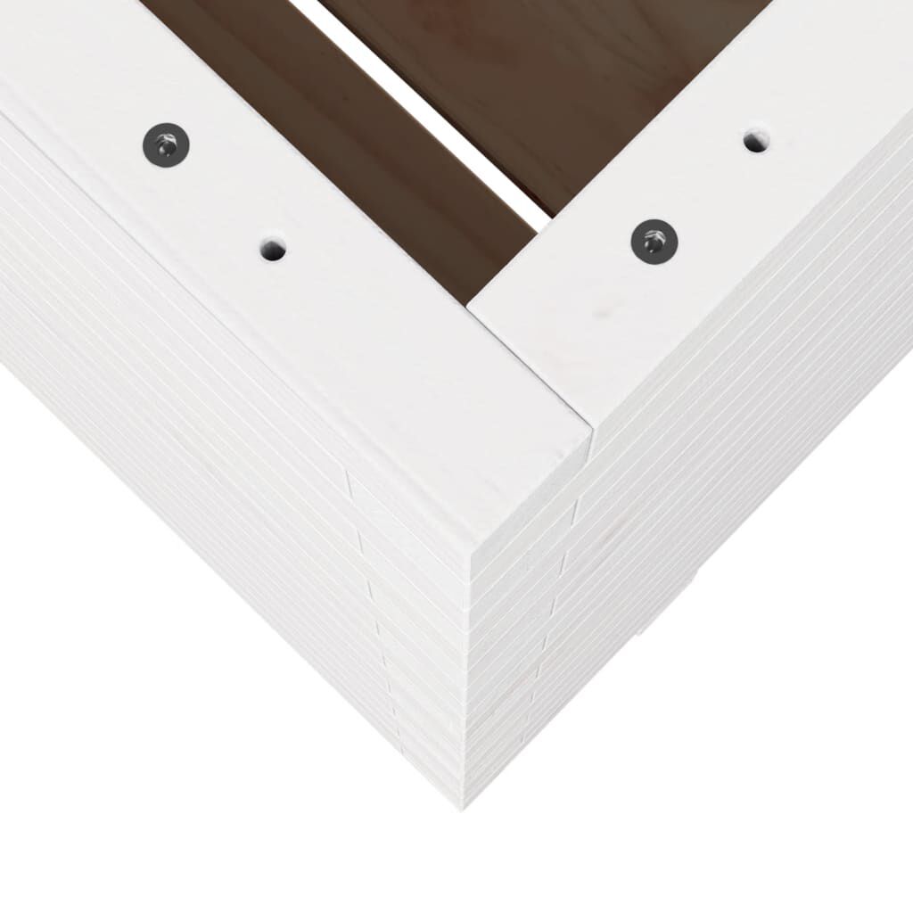 vidaXL Ζαρντινιέρα Κήπου Λευκή 60x60x72,5 εκ. από Μασίφ Ξύλο Πεύκου