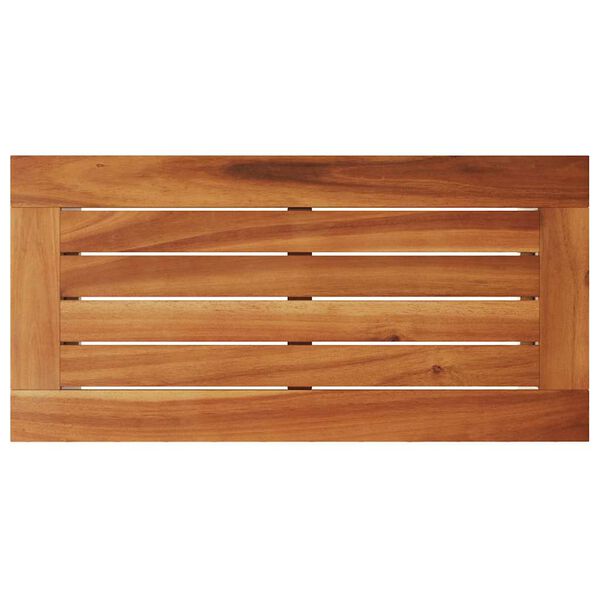 vidaXL Τραπέζι Κήπου με Ξύλινη Επιφάνεια Μπεζ 58x27,5x55εκ Συνθ Ρατάν