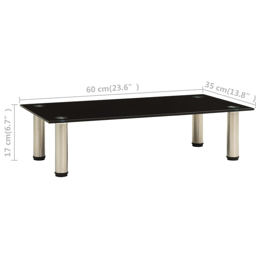 vidaXL Βάση Τηλεόρασης Μαύρη 60 x 35 x 17 εκ. από Ψημένο Γυαλί