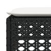 vidaXL Υποπόδιο Κήπου Μαύρο 63,5x56x32 εκ. Συνθετικό Ρατάν με Μαξιλάρι