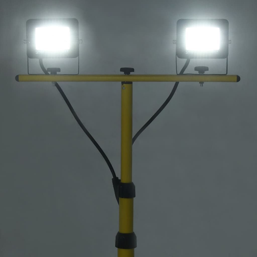 vidaXL Προβολέας LED με Τρίποδο Ψυχρό Λευκό 2 x 30 W
