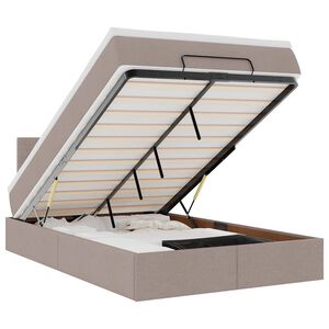 vidaXL Οθωμανικό κρεβάτι με στρώμα Taupe 120x190 cm Ύφασμα