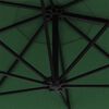vidaXL Ομπρέλα Κήπου Επιτοίχια με LED Πράσινη 300 εκ.