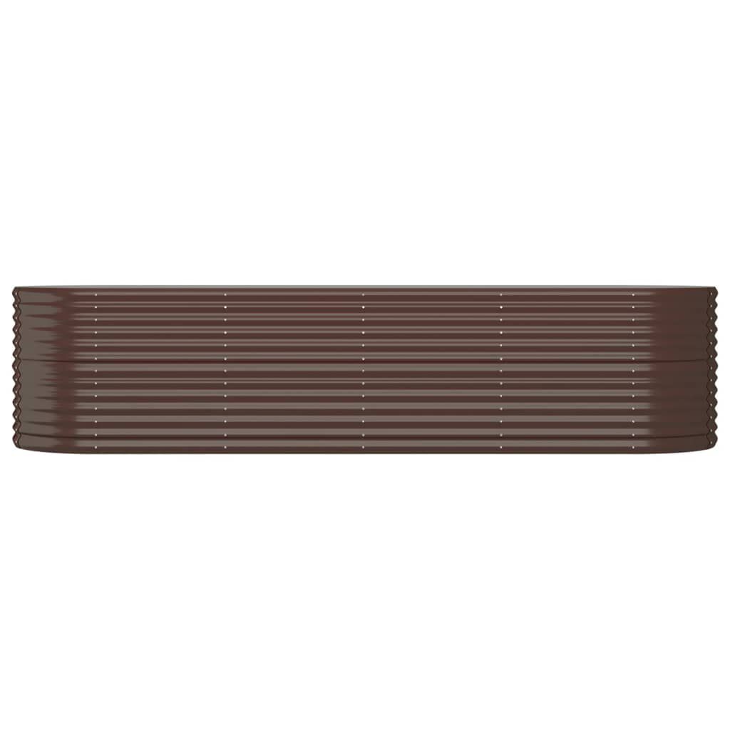vidaXL Ζαρντινιέρα Καφέ 296x80x68 εκ. Ατσάλι με Ηλεκτρ. Βαφή Πούδρας