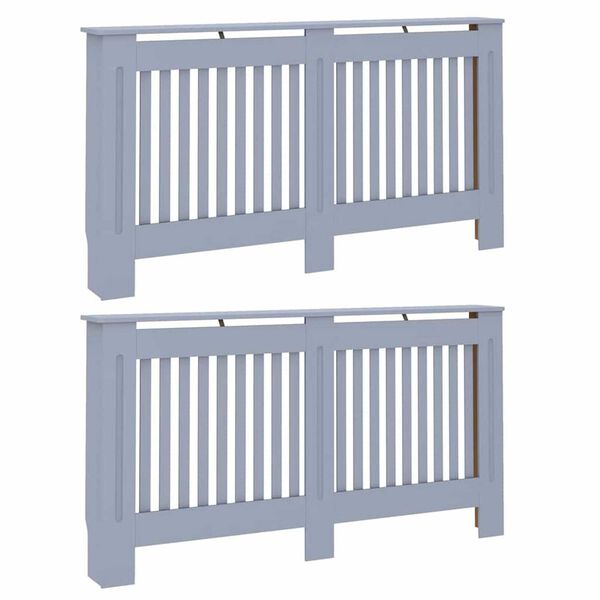 vidaXL Καπάκι Καλοριφέρ 2 pcs Γκρι 152 x 19 x 81.5 cm