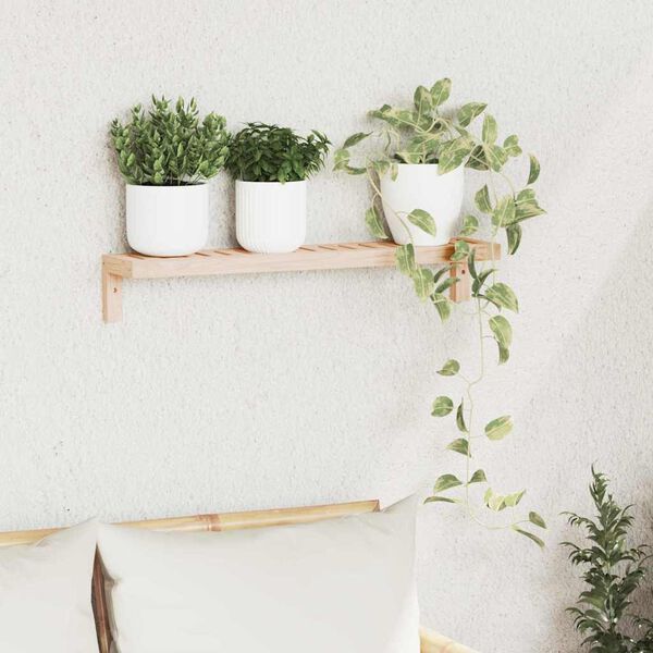 vidaXL Ράφι Τοίχου Κρεμαστό Επιτοίχιο Φυσικό 62 x 10 x 12,5 εκ