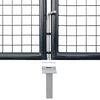 vidaXL Πόρτα Κήπου με Πλέγμα Γκρι 415x150 εκ. από Γαλβανισμένο Ατσάλι