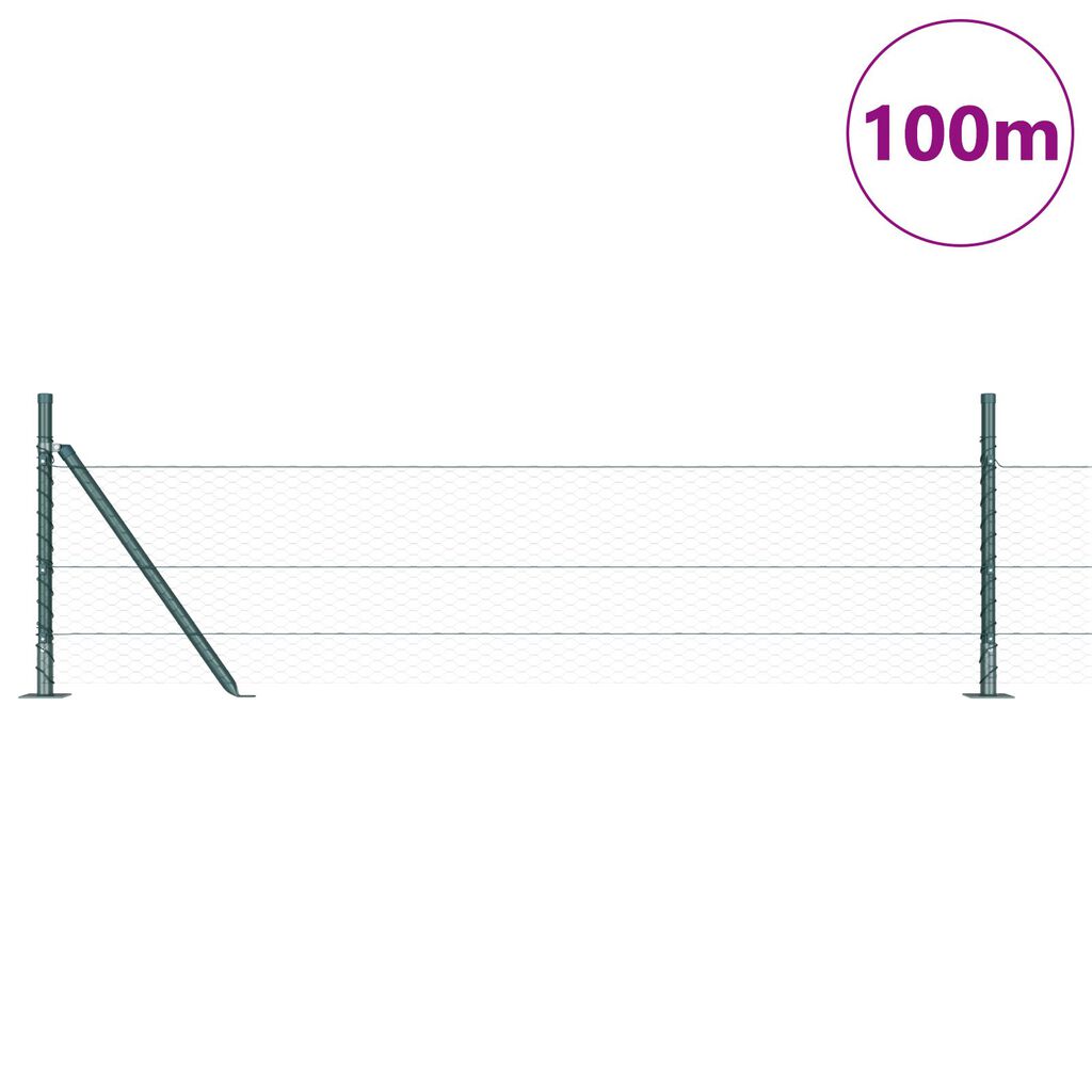 vidaXL Πράσινος Εξάγωνος Φράχτης 0.4x100 μ Χάλυβας