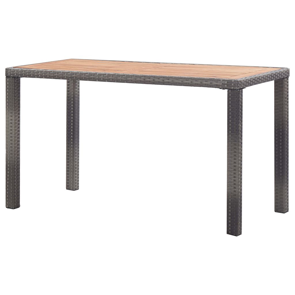 vidaXL Τραπέζι Κήπου Ανθρακί/Καφέ 123x60x74 εκ. από Μασίφ Ξύλο Ακακίας