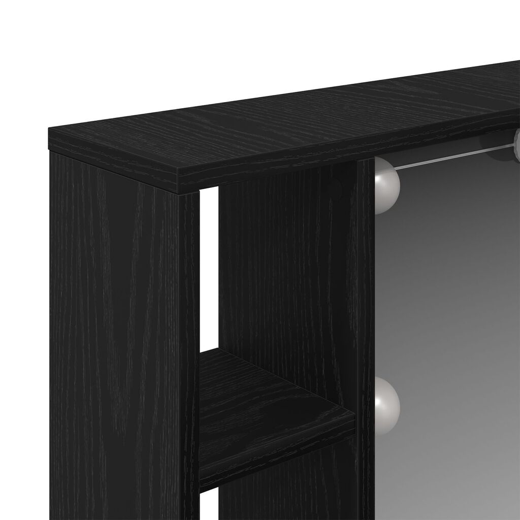 vidaXL Καθρέφτης Ντουλάπι LED - Μαύρη Δρυς - 76x15x55 εκ. - Κατασκευασμένο από Επεξεργασμένο Ξύλο
