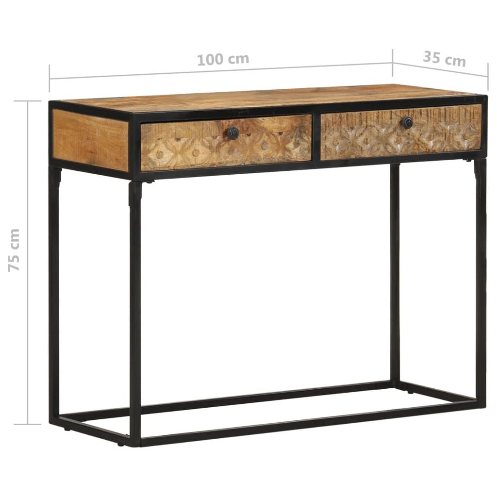 vidaXL Τραπέζι Κονσόλα 100 x 35 x 75 εκ. από Μασίφ Ξύλο Μάνγκο