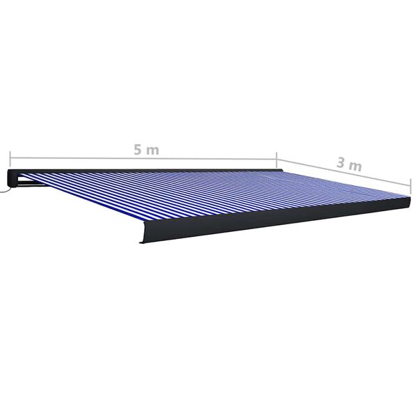 vidaXL Τέντα Κασετίνα με Μοτέρ Μπλε / Λευκή 500 x 300 εκ.