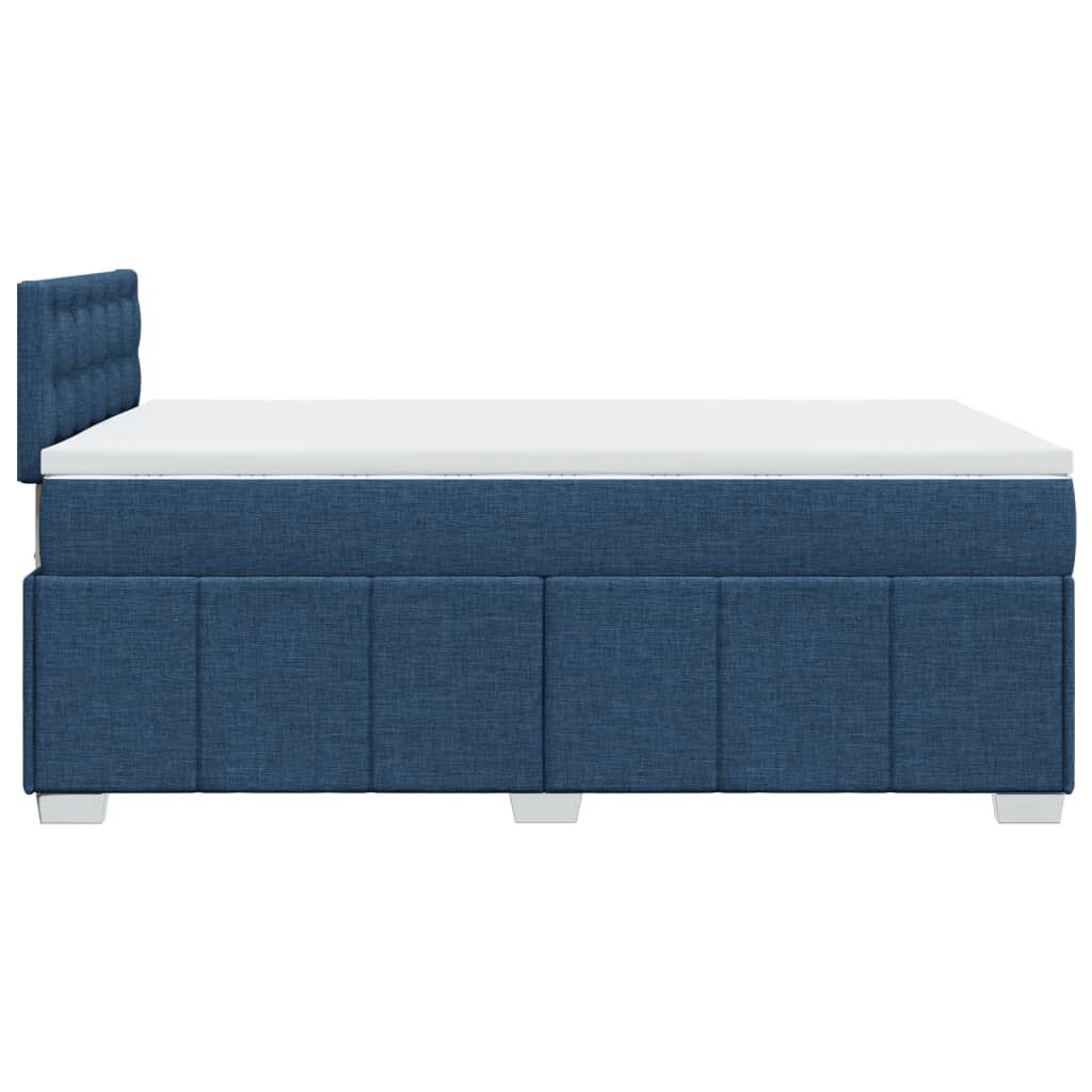vidaXL Κρεβάτι Boxspring με Στρώμα Μπλε 120x190 εκ. Υφασμάτινο