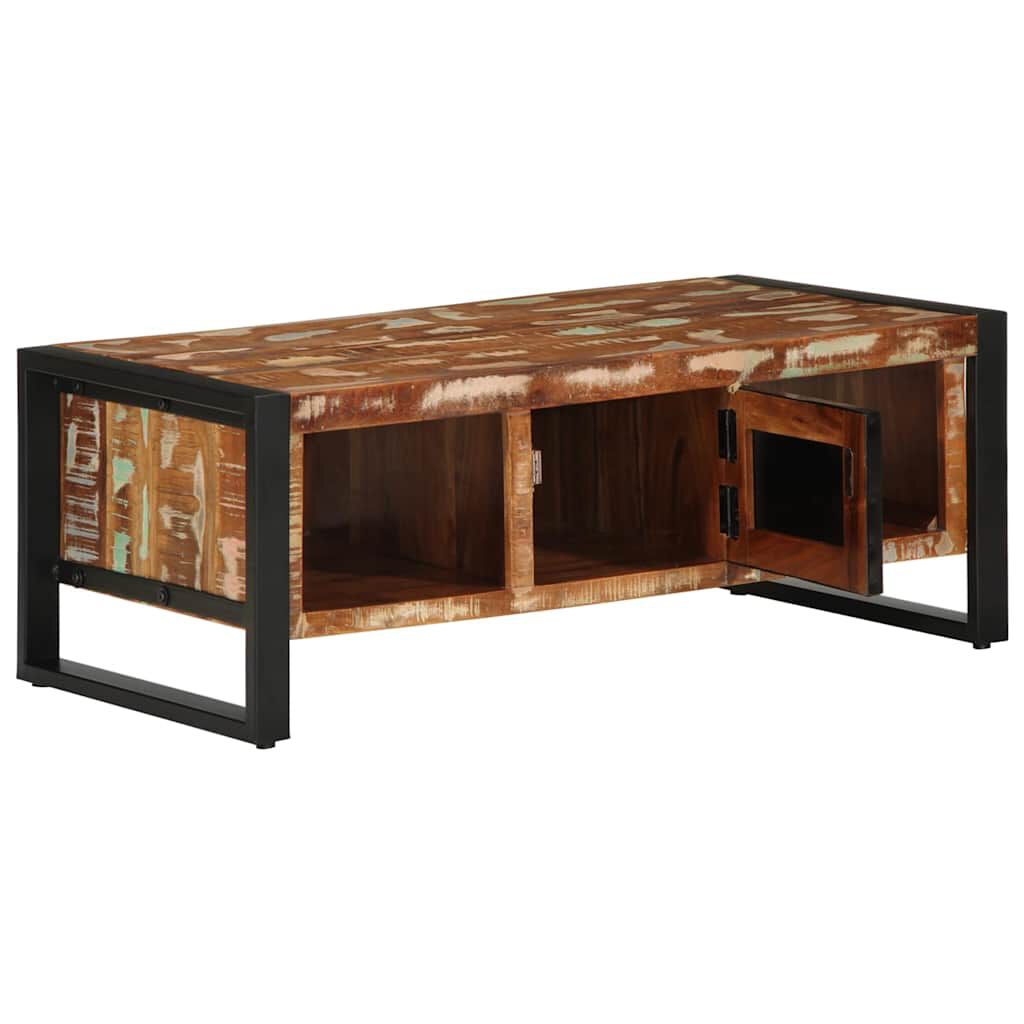 vidaXL Τραπεζάκι σαλονιού πολύχρωμο 90x50x36cm Ξύλο μασίφ αναγεννημένο
