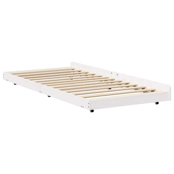 vidaXL Σκελετός Κρεβατιού Λευκό 100 x 200 cm Μασίφ ξύλο πεύκου