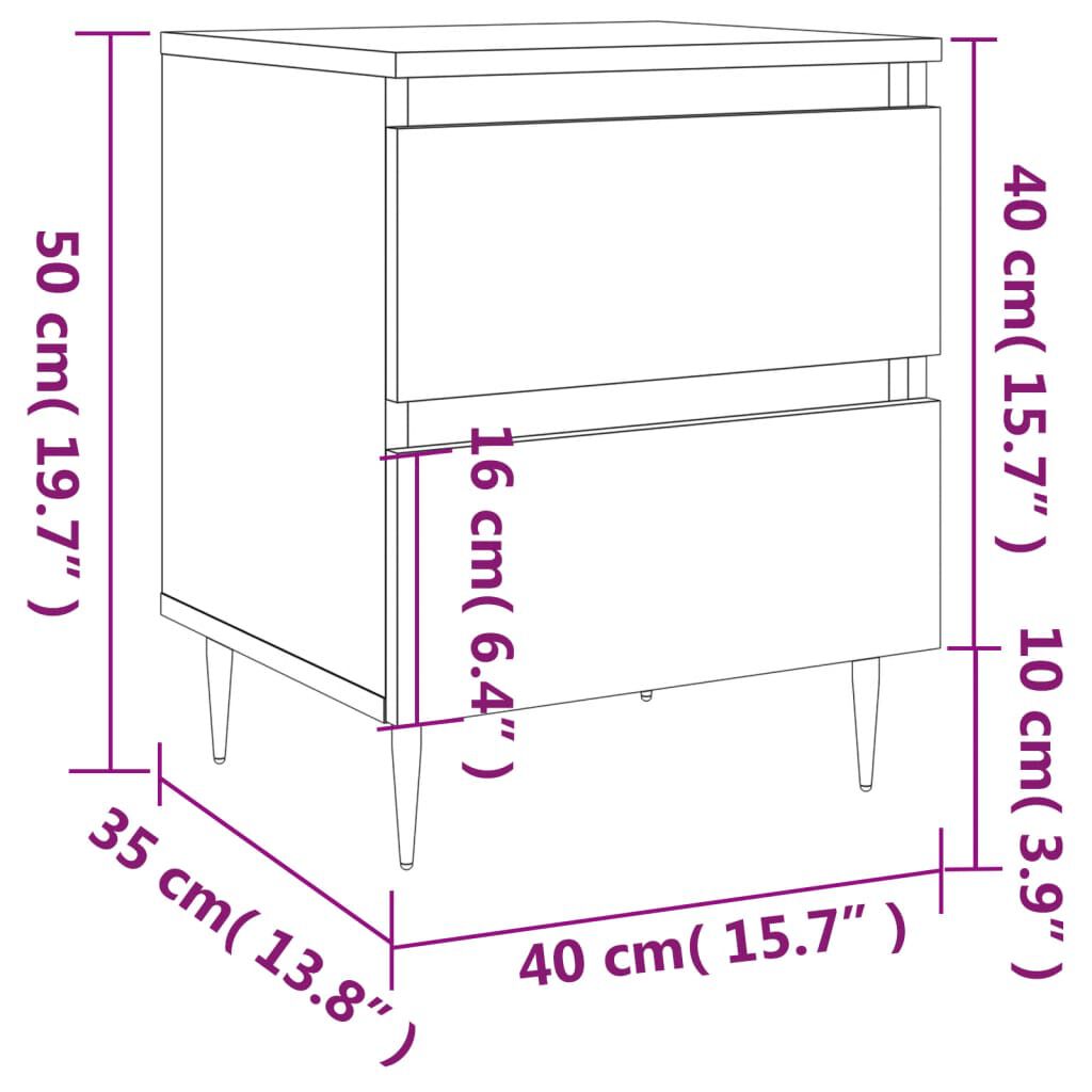 vidaXL Κομοδίνο Γκρι Σκυροδέματος 40x35x50 εκ. από Επεξεργασμένο Ξύλο