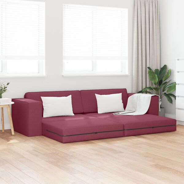 vidaXL Καναπέ-Κρεβάτι Μπορντό 245 x 78 x 77 εκ. ύφασμα