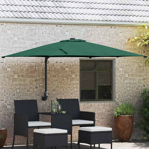 vidaXL Ομπρέλα Κήπου Πράσινο και Μαύρο 248.5 x 247.5 x 160 εκ.
