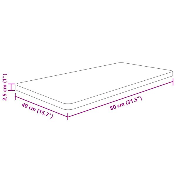 vidaXL Πάγκος Μπάνιου Αν. Καφέ 80x40x2,5 εκ. Επεξ. Μασίφ Ξύλο