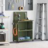 vidaXL Καρότσι εργαλείων με ράφι Λαδί 65 x 35 x 111 εκ Κρύα χάλυβας