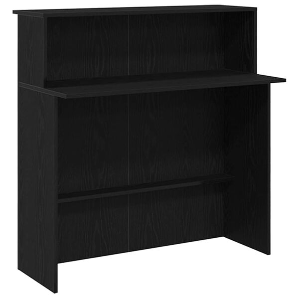 vidaXL Γραφείο υποδοχής Μαύρο Δρυς 180x50x103,5 εκ. Επεξεργασμένο Ξύλο