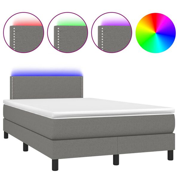 vidaXL &Kappa;&rho;&epsilon;&beta;ά&tau;&iota; Boxspring &mu;&epsilon; &Sigma;&tau;&rho;ώ&mu;&alpha; & LED &Sigma;&kappa;.&Gamma;&kappa;&rho;&iota; 120x200 &epsilon;&kappa; &Upsilon;&phi;&alpha;&sigma;&mu;ά&tau;&iota;&nu;&omicron;